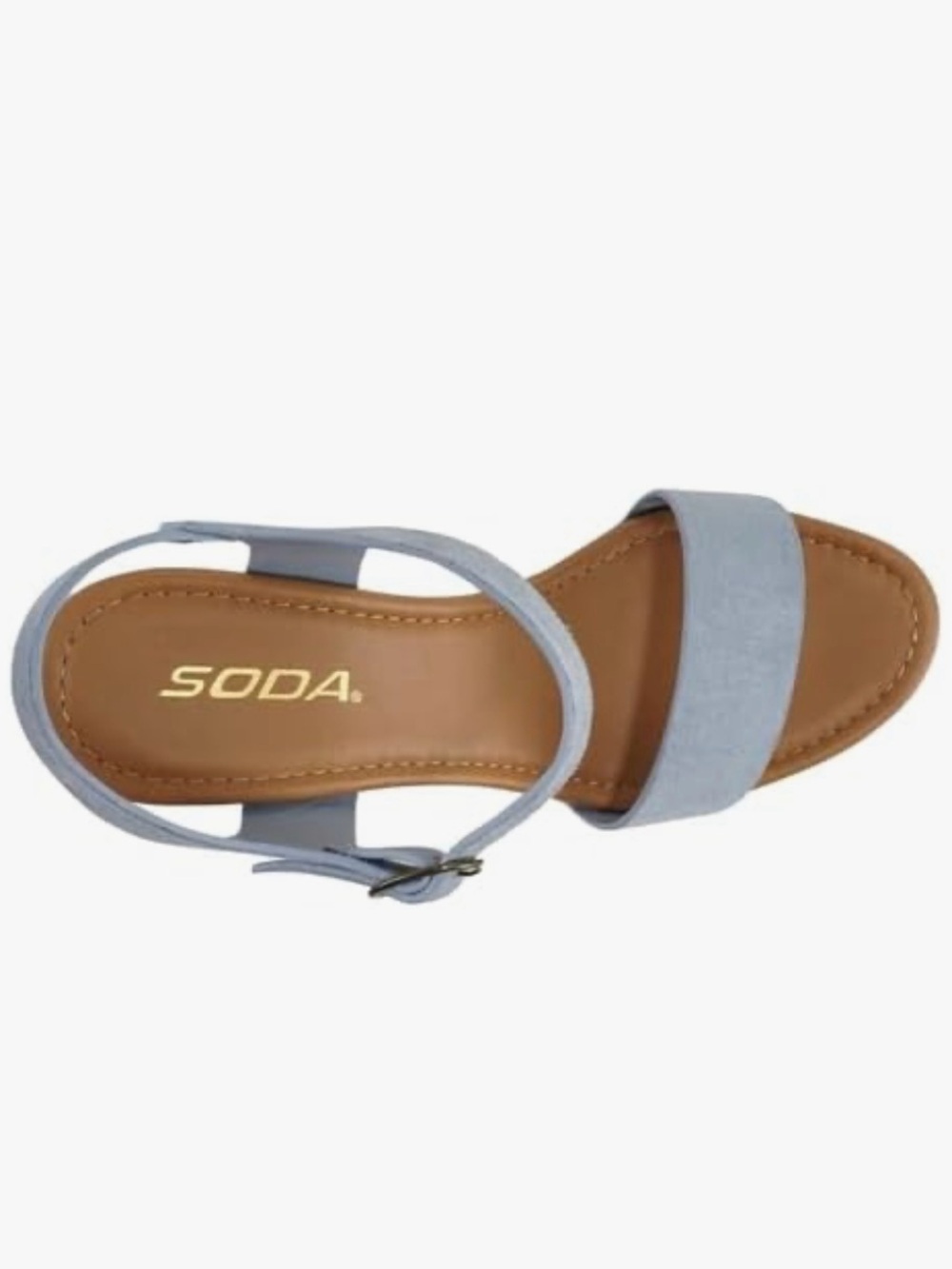 SODA Light Blue Single-Band Ankle Strap Sandals